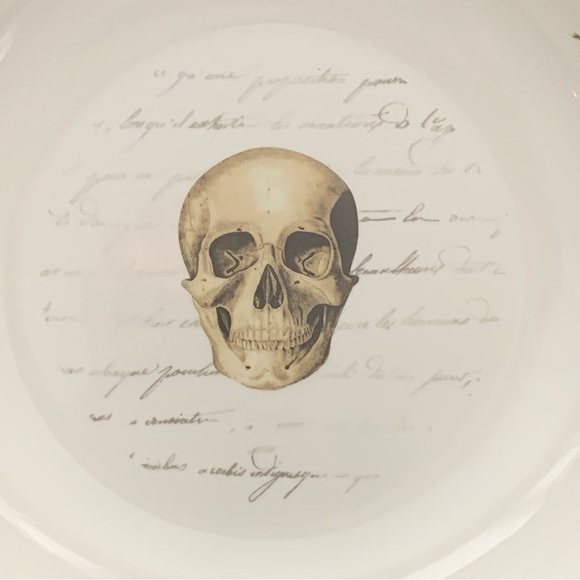 Skull with Script and Insects Porcelain Halloween Bowl - Picture 2 of 13